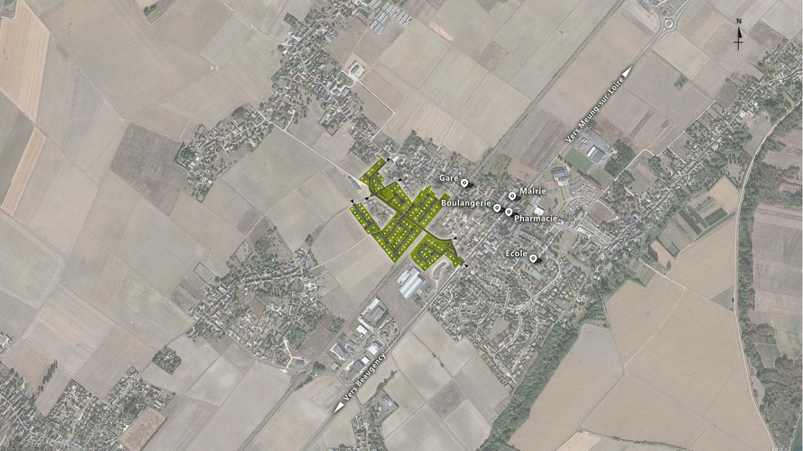 Terrain constructible de 426m2 à Baule